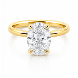 Cara... Four Claw Oval Lab Grown Diamond Ring In 18ct Yellow Gold