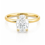 Cara... Four Claw Oval Lab Grown Diamond Ring In 18ct Yellow Gold