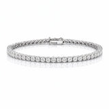 White gold lab grown diamond tennis bracelet on a white background at LeGassick, Gold Coast, Australia.