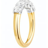Gold ring with 5 lab grown diamonds on a white background at LeGassick, Gold Coast, Australia.