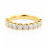 Florence... Lab Grown Claw Set Diamond Band In 18 Carat Yellow Gold
