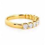 Florence... Lab Grown Claw Set Diamond Band In 18 Carat Yellow Gold