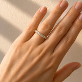 Florence... Lab Grown Claw Set Diamond Band In 18 Carat Yellow Gold