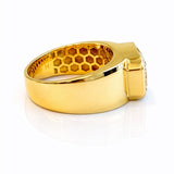 Harry... 5 Carat Radiant Cut Bezel Set Lab Grown Diamond Wide Ring