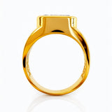 Harry... 5 Carat Radiant Cut Bezel Set Lab Grown Diamond Wide Ring