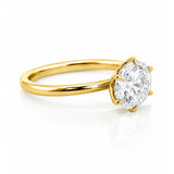 Jean... Six Claw Round Brilliant Cut Lab Grown Diamond Solitaire Ring In 18 Yellow Gold