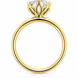 Jean... Six Claw Round Brilliant Cut Lab Grown Diamond Solitaire Ring In 18 Yellow Gold