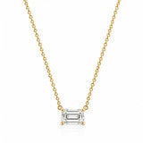 Maya... East West Lab Grown Diamond Pendant with 18 Carat Yellow Gold Chain
