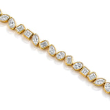 Naomi... 9 Carat Fancy Bezel Set Lab Grown Diamond Bracelet in Yellow Gold