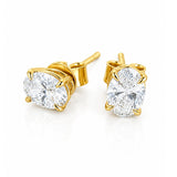 Sylvia... 2.00ct Oval Lab Grown Diamond Stud Earrings in 18ct Gold